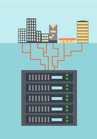 Big data collection flat style vector illustrationのイラスト素材