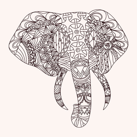 Patterned elephant style, EPS10 vector illustrationのイラスト素材