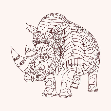 Patterned rhino style. EPS10 vector illustrationのイラスト素材