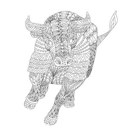 Patterned bull style. Good for T-shirt, bag or whatever print. illustrationのイラスト素材