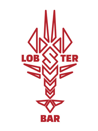 Lobster bar logo concept sign. EPS10 vector illustrationのイラスト素材