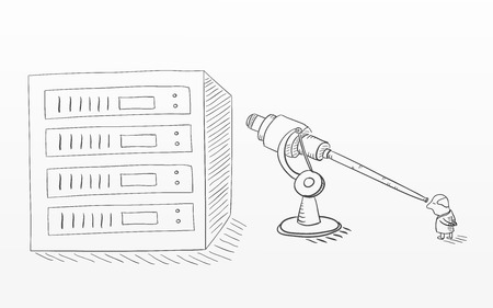 Big data analysis vector sketchyhand drawn illustrationのイラスト素材