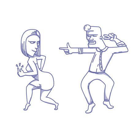 Two dancers rockingのイラスト素材