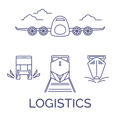 Logistics icons vector setのイラスト素材
