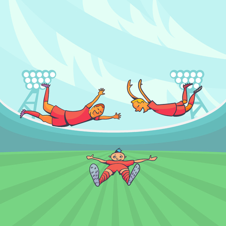 Football players celebrating goalのイラスト素材