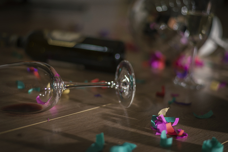 the mess left behind after the party.の写真素材