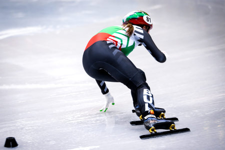 Dresden, Germany, February 01, 2019: Zornica Pencheva of Bulgaria competes during the ISU Short...