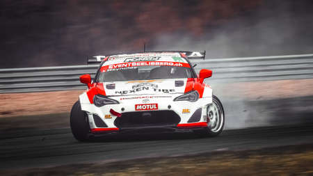 Oschersleben, Germany, August 30, 2019: Swiss racing driver Joshua Reynolds in action during the Drift Kings International Seriesのeditorial素材