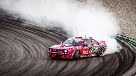 Oschersleben, Germany, August 30, 2019: Karolina Pilarczyk driving the Nissan Silvia S14 LSX 376...