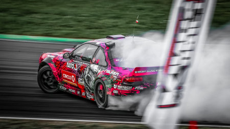 Oschersleben, Germany, August 30, 2019: Karolina Pilarczyk driving the Nissan Silvia S14...