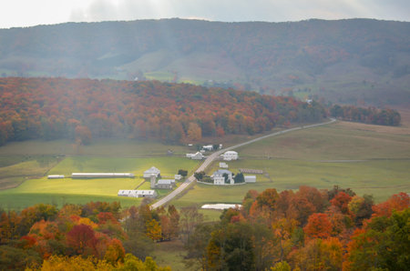 Sunbeams over Small Town of Hightown, Virginia