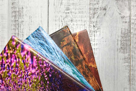 Canvas photo prints stretched onto frame with gallery wrapの写真素材