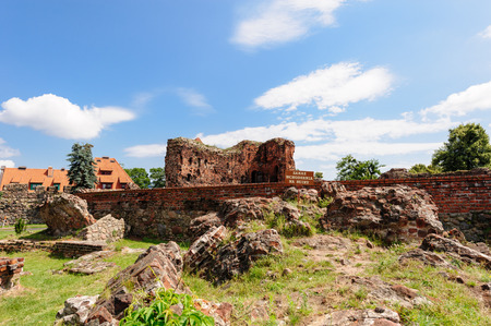 TORUN, POLAND - JULY 7, 2009: Ruins of a teutonic order knights castle. Its only preserved element is the Gdanisko tower used in the past as a lavatoryのeditorial素材