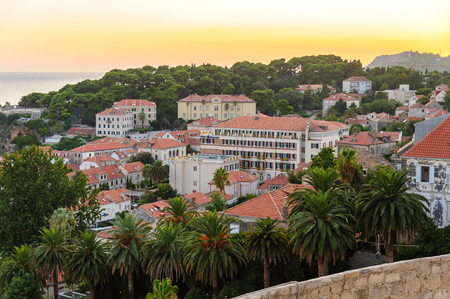 DUBROVNIK, CROATIA - AUGUST 31, 2009: Gradac Park, University and Hilton Imperial hotel outside the old city wallsのeditorial素材