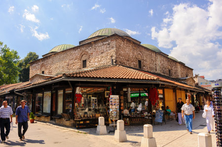 SARAJEVO, BOSNIA AND HERZEGOVINA - SEPTEMBER 4, 2009: Brusa Bezistan, the covered market in Sarajevo, Bosnia and Herzegovina.のeditorial素材
