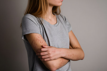 Person showing arm rash from painの素材