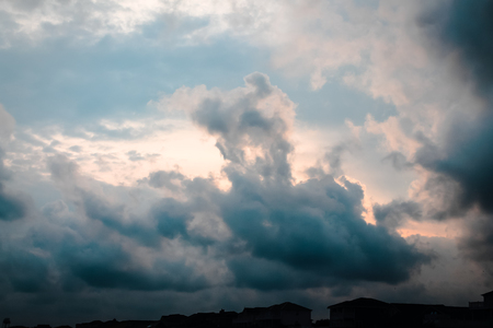 Cool cloud formation during sunset at Ocean Isle Beachの写真素材