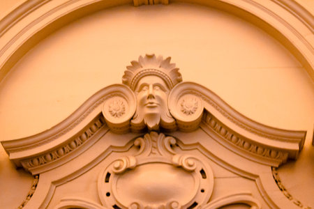 art on an archway in Independence Hall