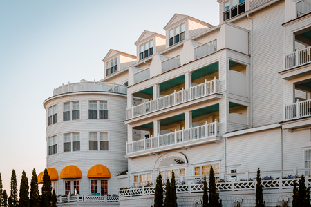 The rear side of the Grand Hotel on Mackinac Island Michiganのeditorial素材