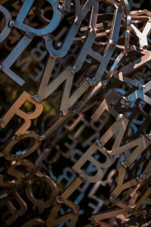 Close up of letter statue at the Frederik Meijer Gardensの写真素材