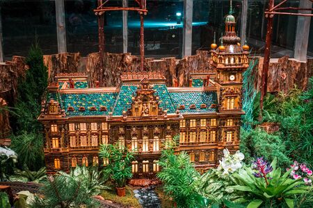 Model of famous landmakrs in the train garden at the Frederik Meijer Gardensのeditorial素材