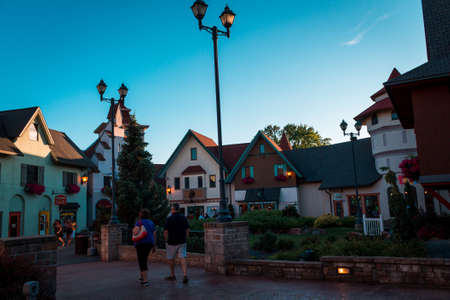 Bavarian style shopping village in Frakenmuth Michiganのeditorial素材