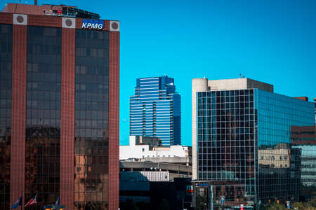 Shot of Bridgewater place from downtown Grand Rapids Michiganのeditorial素材