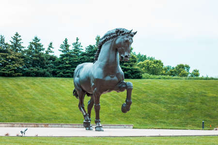 The American horse statue at the Frederik Meijer Gardensのeditorial素材