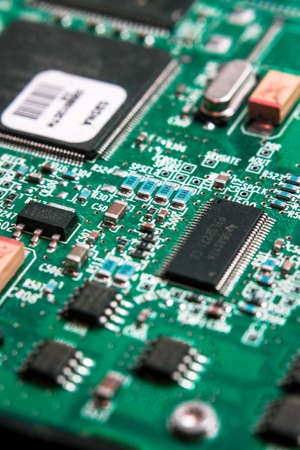 Close up shot of a processor chip boardのeditorial素材