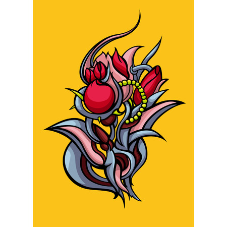 Fantastic flower ornamental shapeのイラスト素材