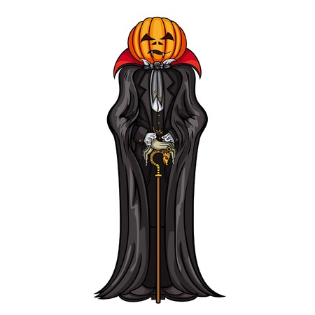 Halloween Pumpkin Head Vampireのイラスト素材