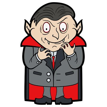 Illustration a funny vampire in a flat cartoon styleのイラスト素材