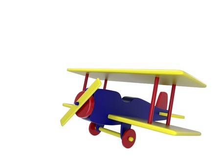 A colorful wooden toy planeの写真素材