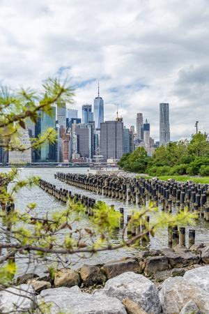 New York Skyline from Brooklynの写真素材
