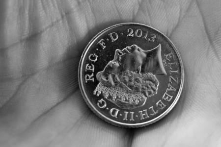A Silver Ten Pence Coinの写真素材