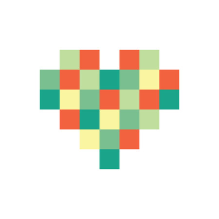 Vector Pixel Heartのイラスト素材