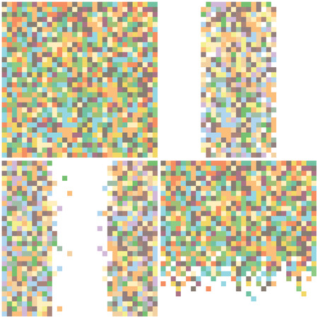 A vector pixel style background in four different stylesのイラスト素材