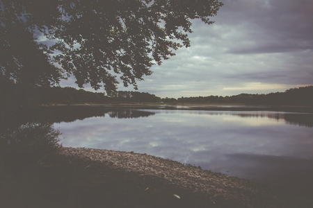 Countryside scene with a retro style overlayの写真素材