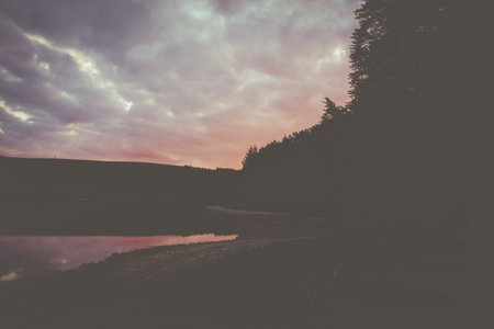 Countryside scene with a retro style overlay
