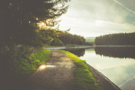 Countryside scene with a retro style overlayの写真素材