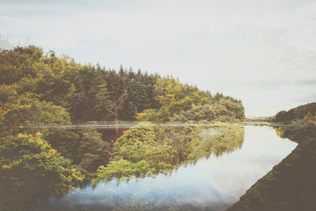 Countryside scene with a retro style overlayの写真素材