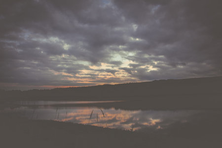 Countryside scene with a retro style overlay