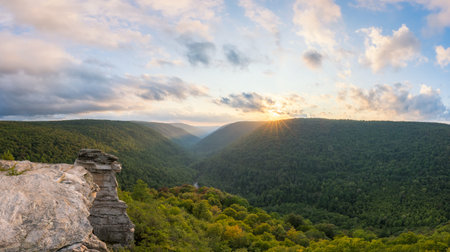 Lindy Point sunset in West Virginiaの写真素材