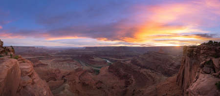 Beautiful sunset from Dead Horse Point in Moab Utahの写真素材