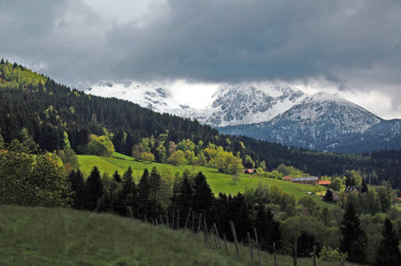 Mountain landscape in the Belledonne Alpsの写真素材