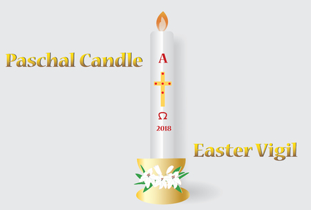 Paschal candle vector image.のイラスト素材