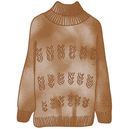 Brown sweater watercolor,vector illustration.のイラスト素材