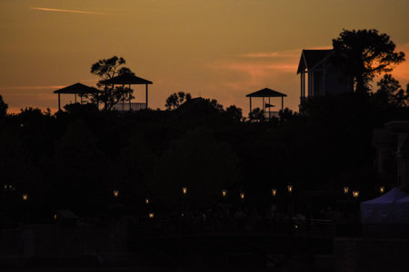 Sunset silhouetteの写真素材