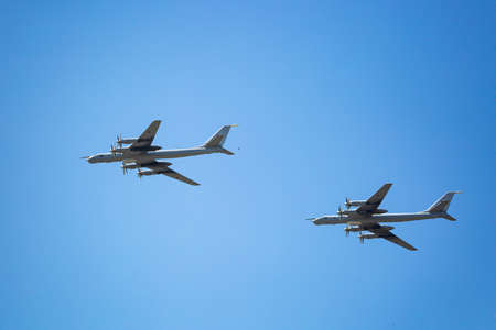 Ilyushin Il38 at the rehearsal of the air part of the Victory Day paradeのeditorial素材