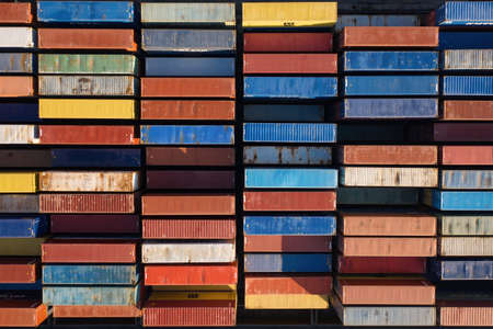 Aerial drone footage of a cargo terminalのeditorial素材